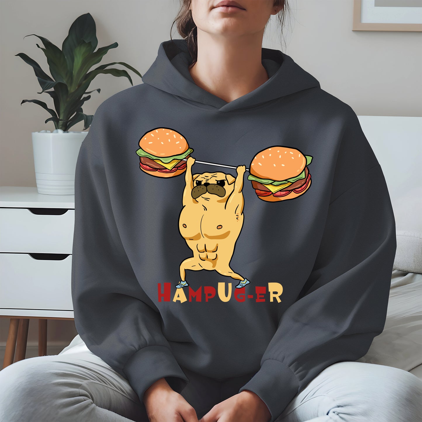 Hampug-er Funny Pug Burger Gym Shirt