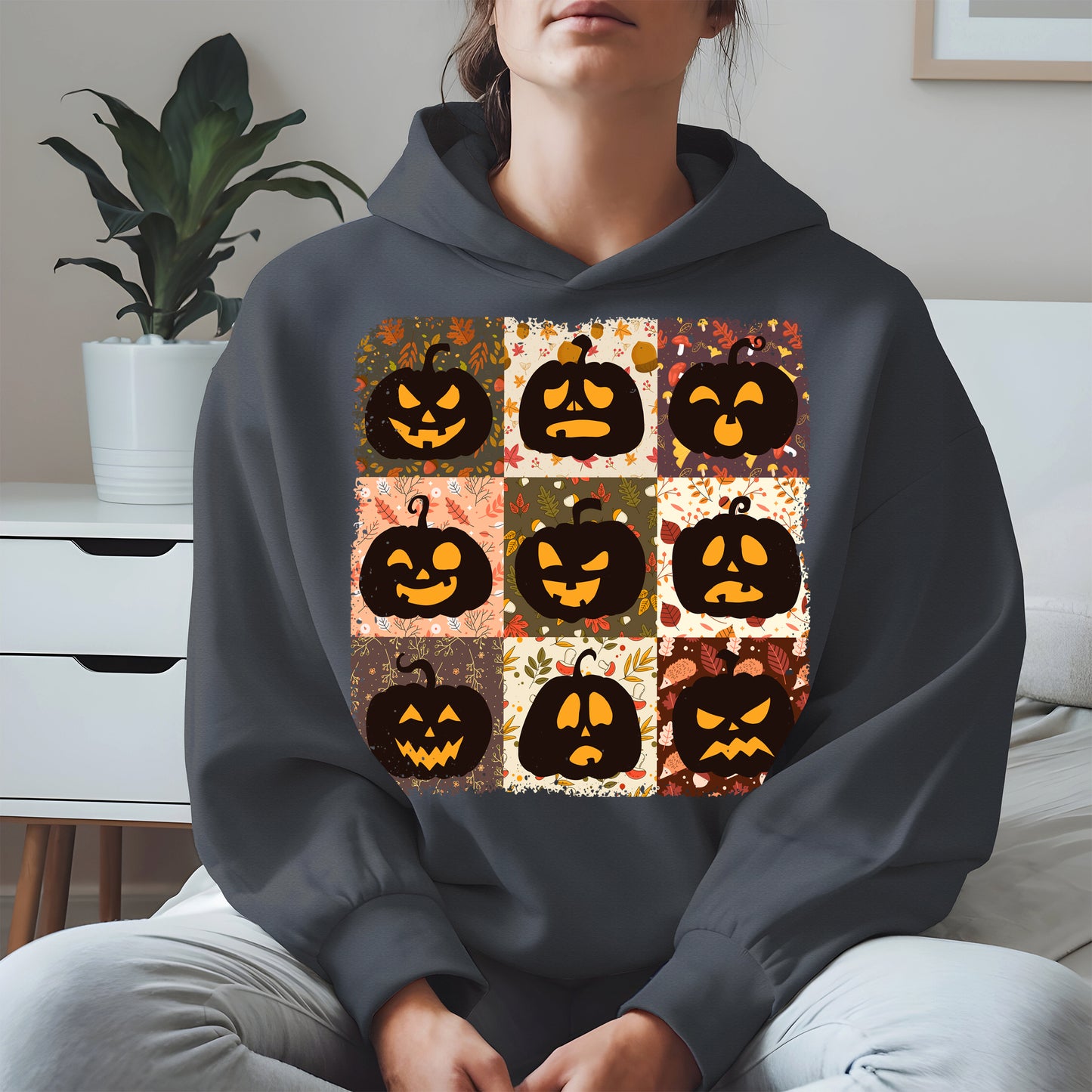 Funny Pumpkin Faces Shirt Hoodie Sweatshirt for Halloween Lovers