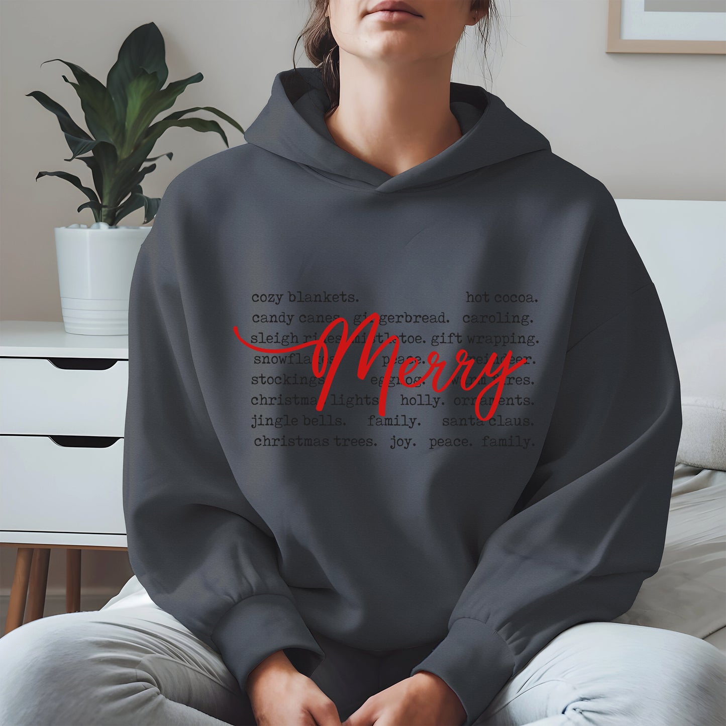 Merry Christmas Typography Shirt Hoodie