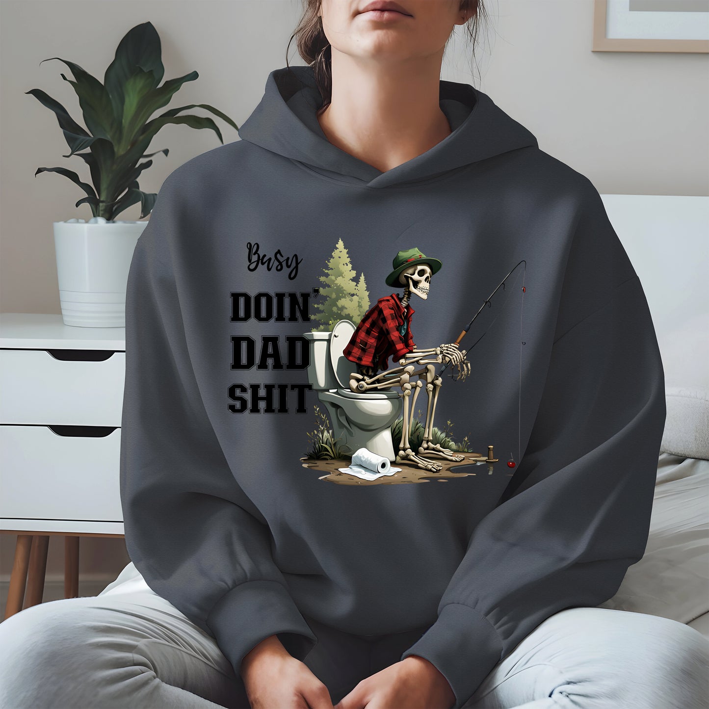 Funny Dad Fishing Skeleton Shirt Hoodie Sweatshirt