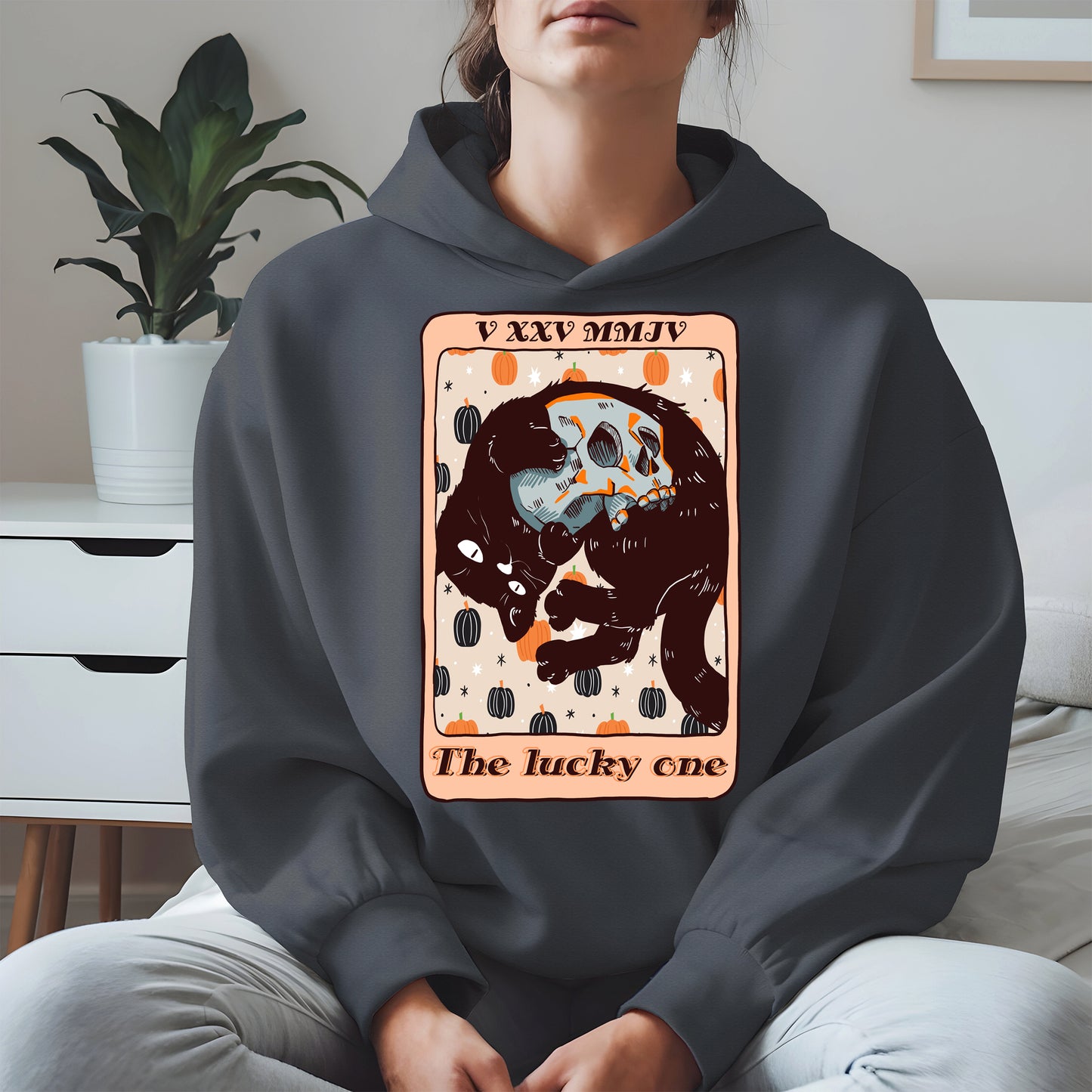 The Lucky One - Halloween Black Cat Tarot Tee