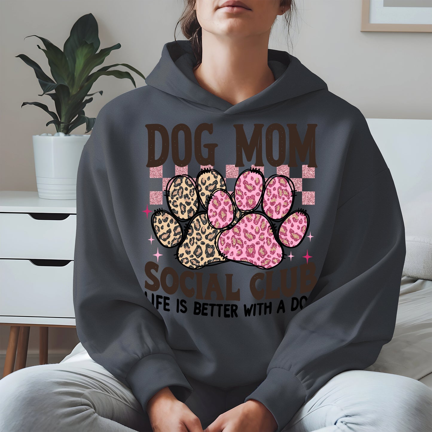 Dog Mom Social Club Shirt Hoodie Sweatshirt Gift for Pet Moms