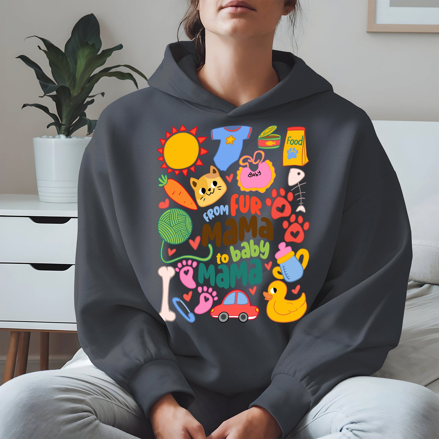 From Fur Mama to Baby Mama Shirt Hoodie Sweatshirt Gift