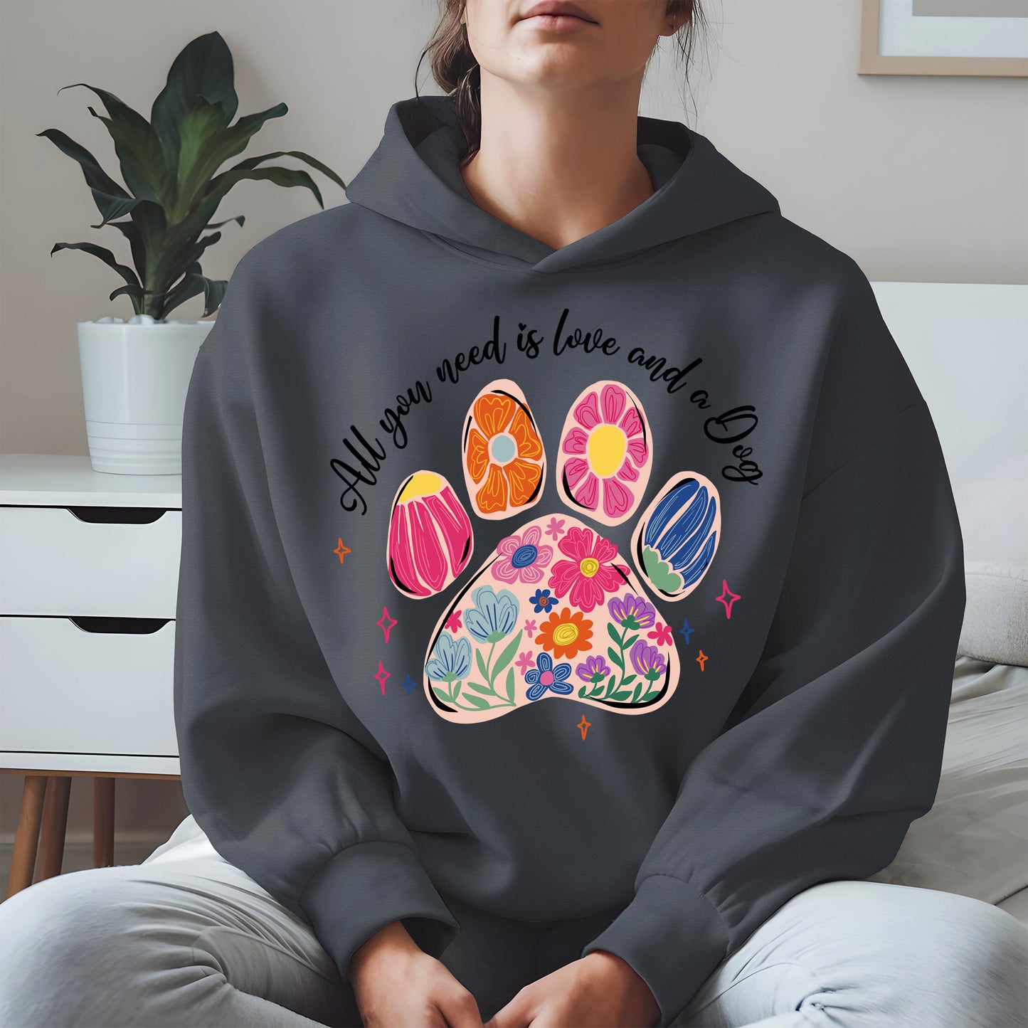 Floral Paw Print Shirt Hoodie Sweatshirt Gift for Pet Moms