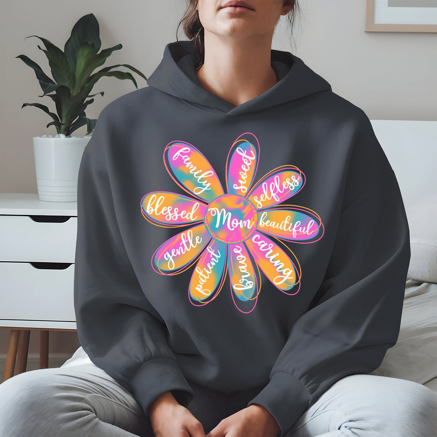 Colorful Flower Mom Shirt Hoodie Sweatshirt Gift for Mothers