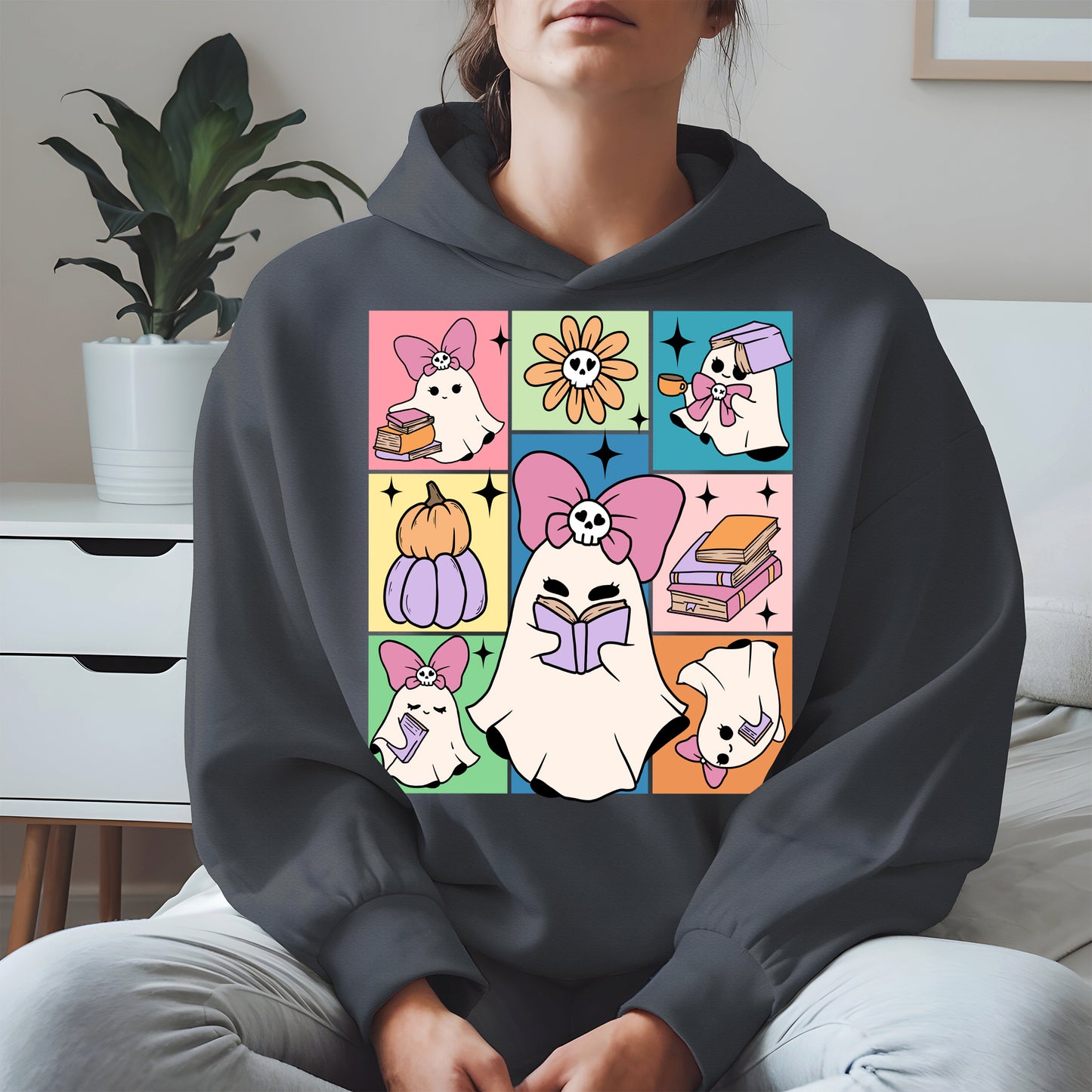 Pastel Ghost Book Lover Halloween Shirt