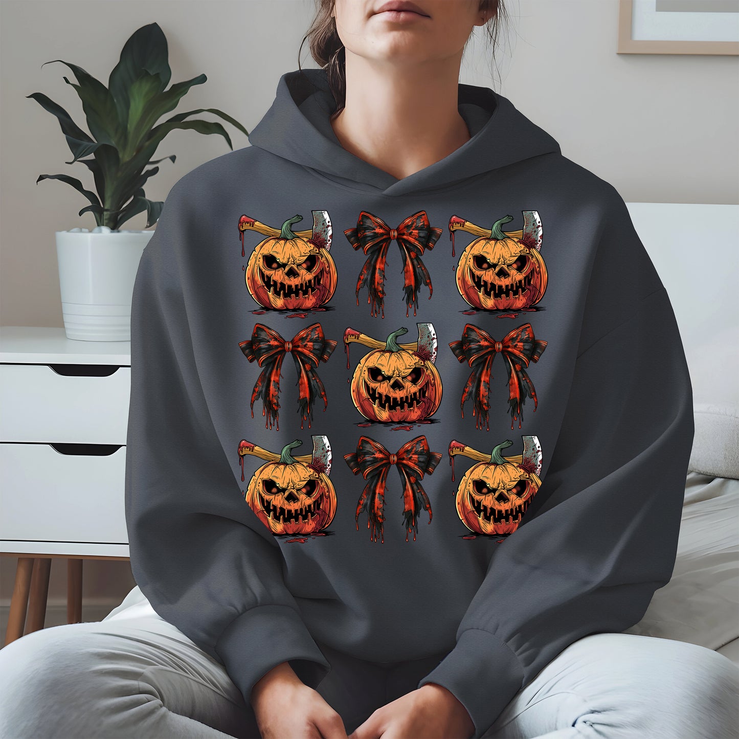 Bloody Pumpkin and Bow Halloween Shirt