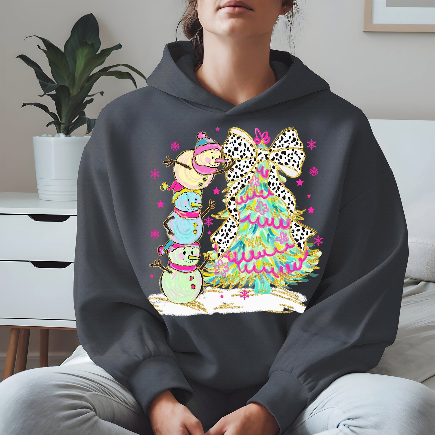 Stacked Snowmen and Christmas Tree Shirt