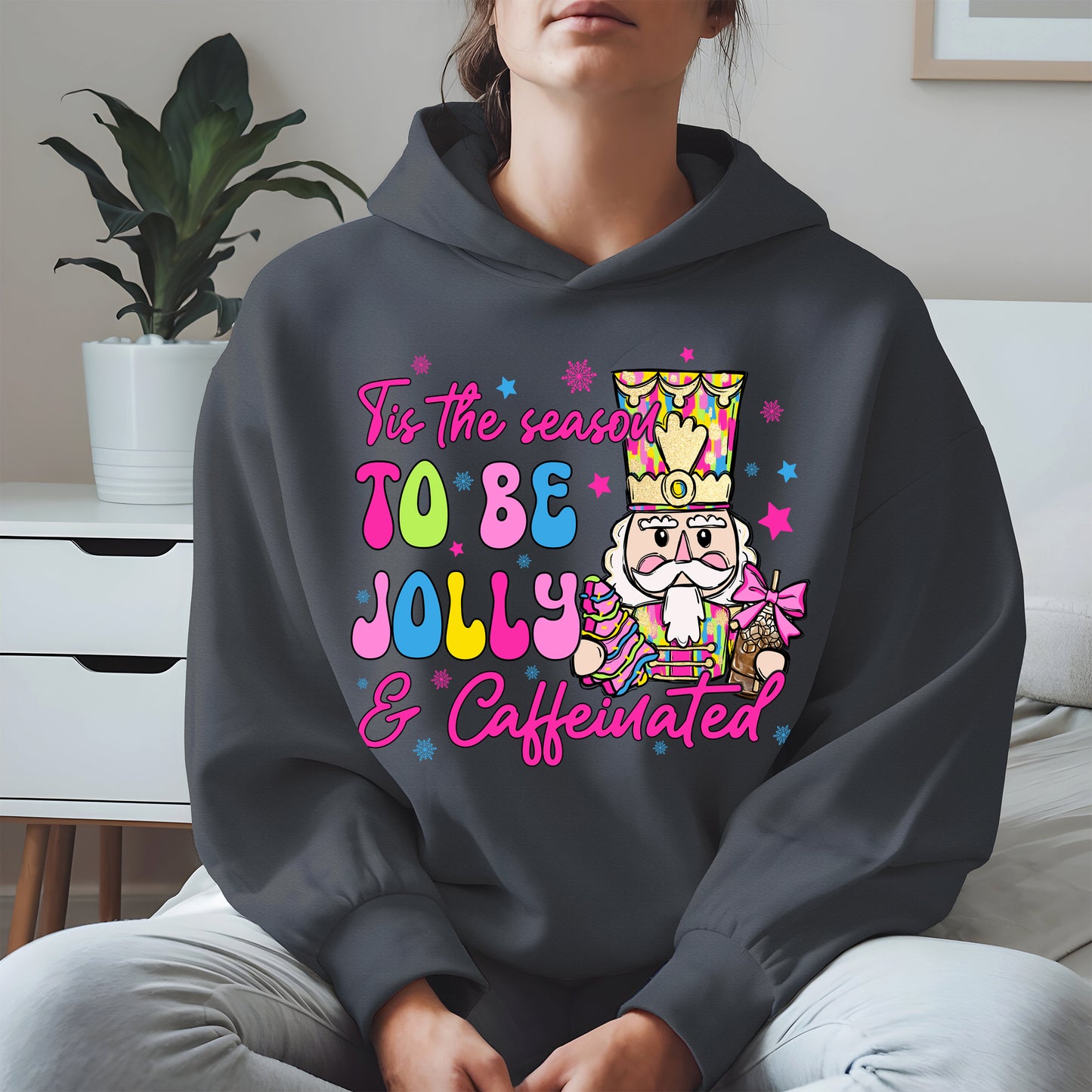 Tis the Season To Be Jolly and Caffeinated Christmas Shirt