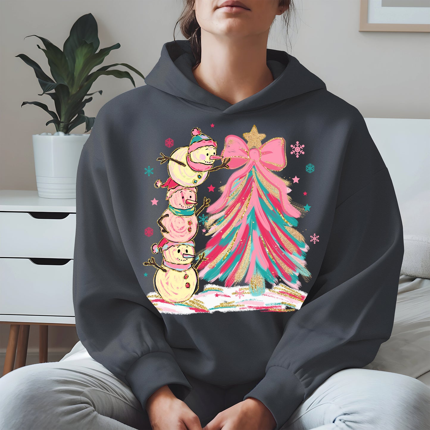Stacked Snowmen Christmas Tree Shirt