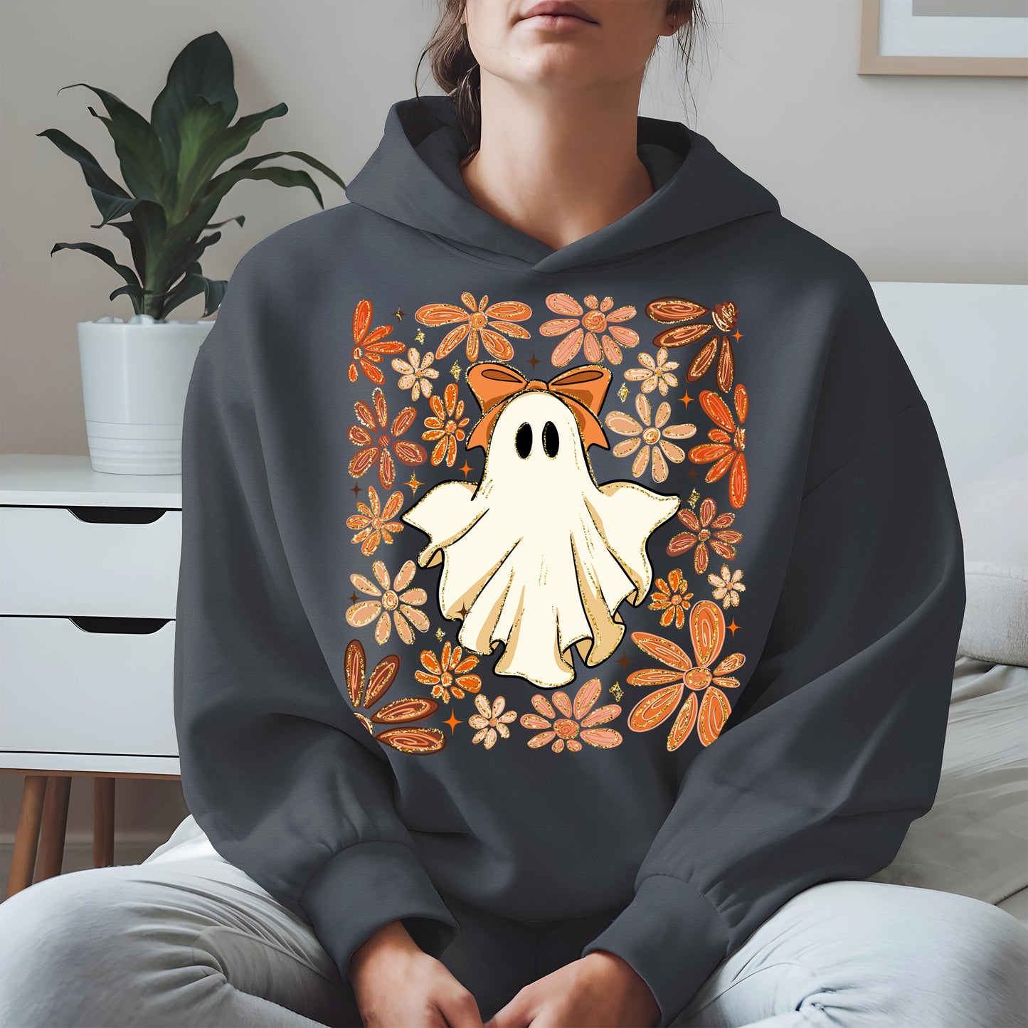 Boho floral ghost halloween shirt