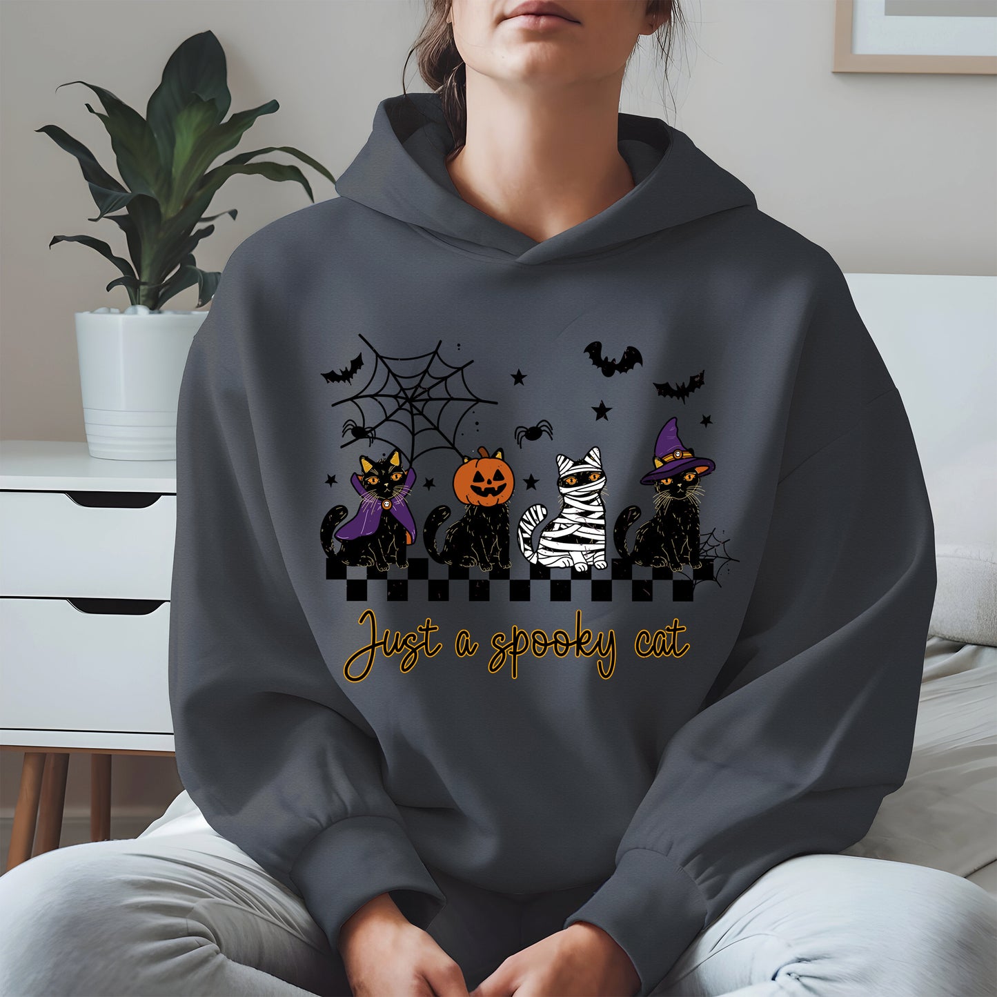 Just a spooky cat halloween shirt
