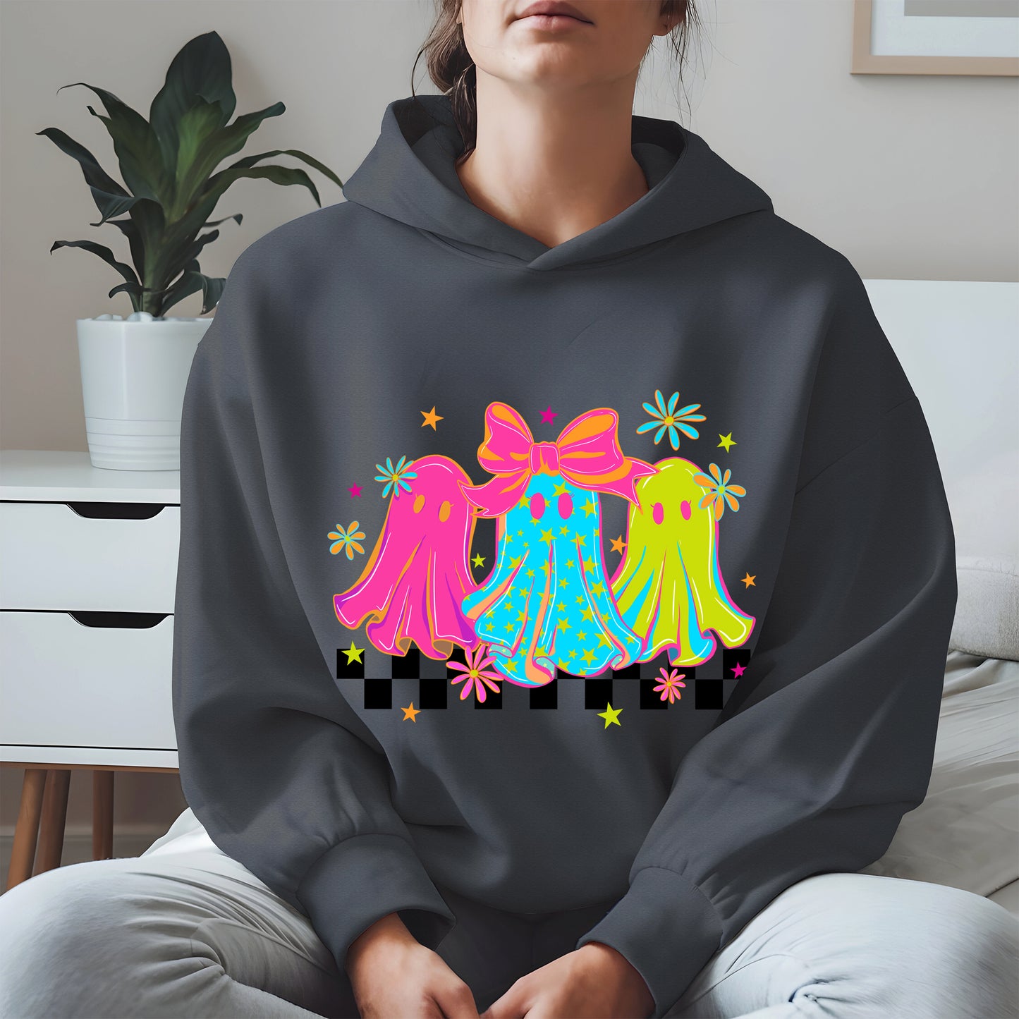 Retro Neon Cute Ghost halloween shirt