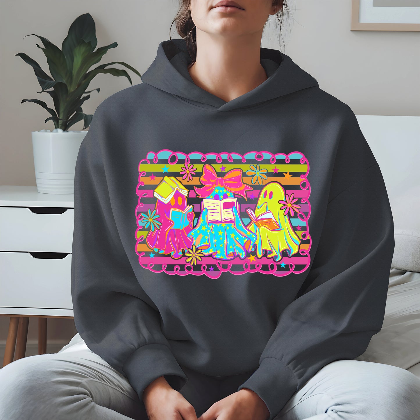 Halloween ghost book shirt and hoodle