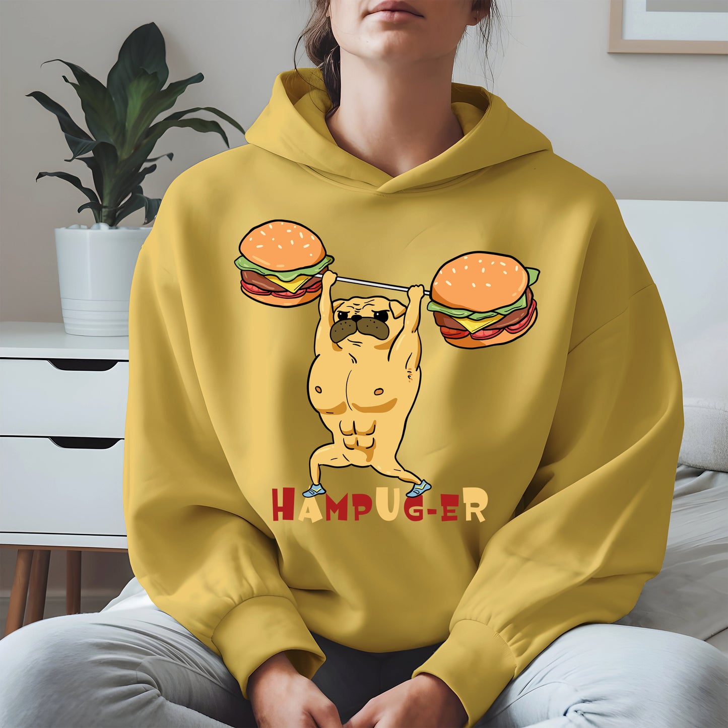 Hampug-er Funny Pug Burger Gym Shirt