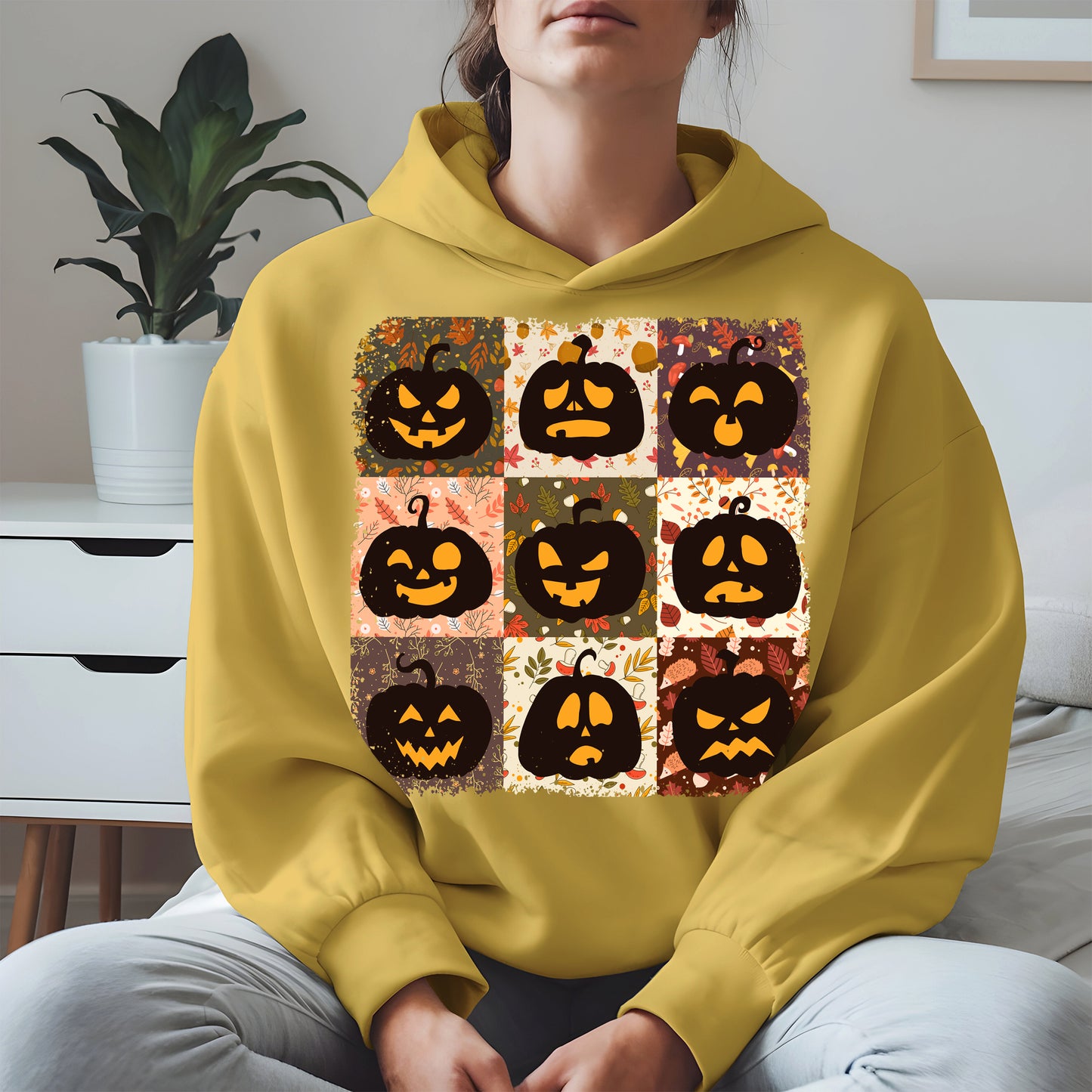 Funny Pumpkin Faces Shirt Hoodie Sweatshirt for Halloween Lovers