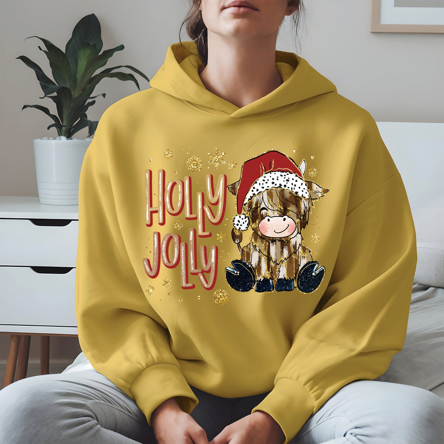 Holly Jolly Christmas Cow Santa Shirt