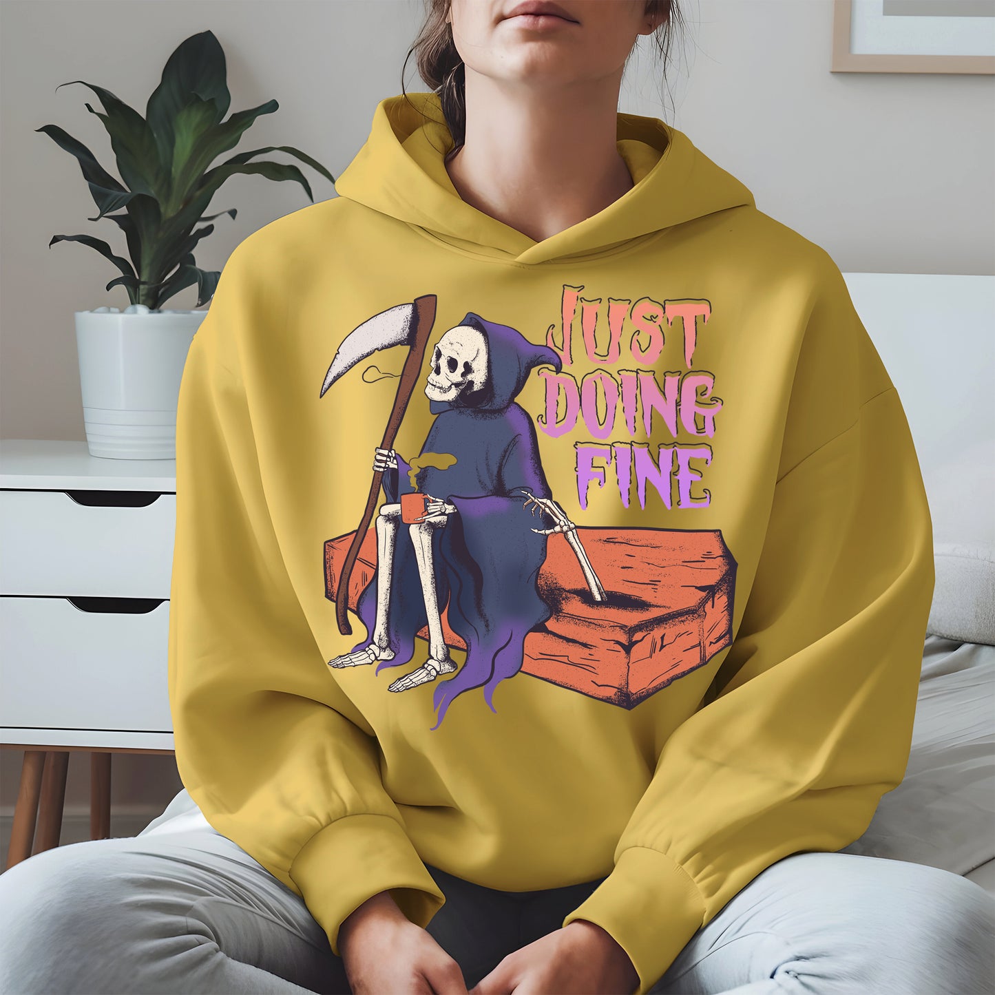 Just Doing Fine Grim Reaper Shirt
