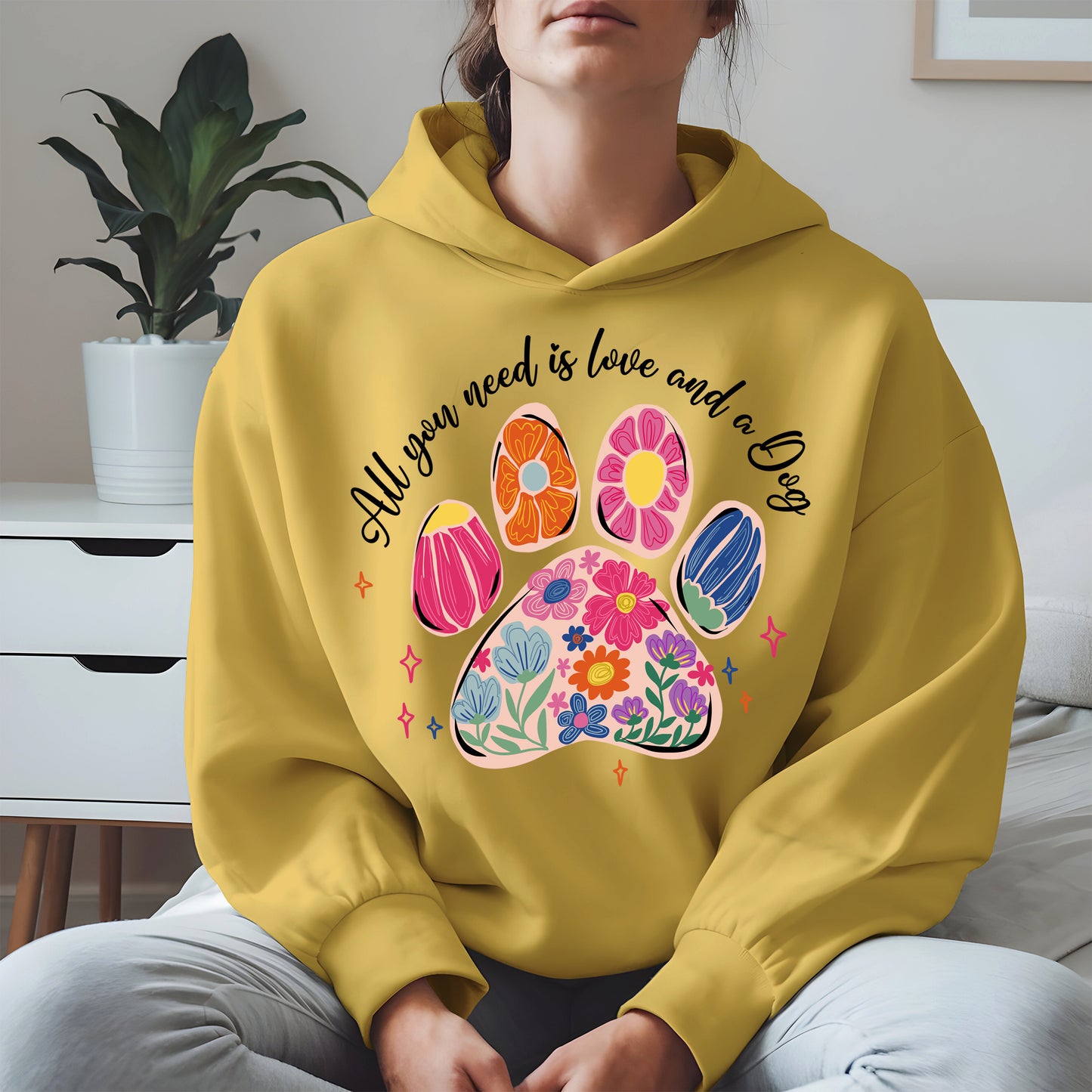 Floral Paw Print Shirt Hoodie Sweatshirt Gift for Pet Moms
