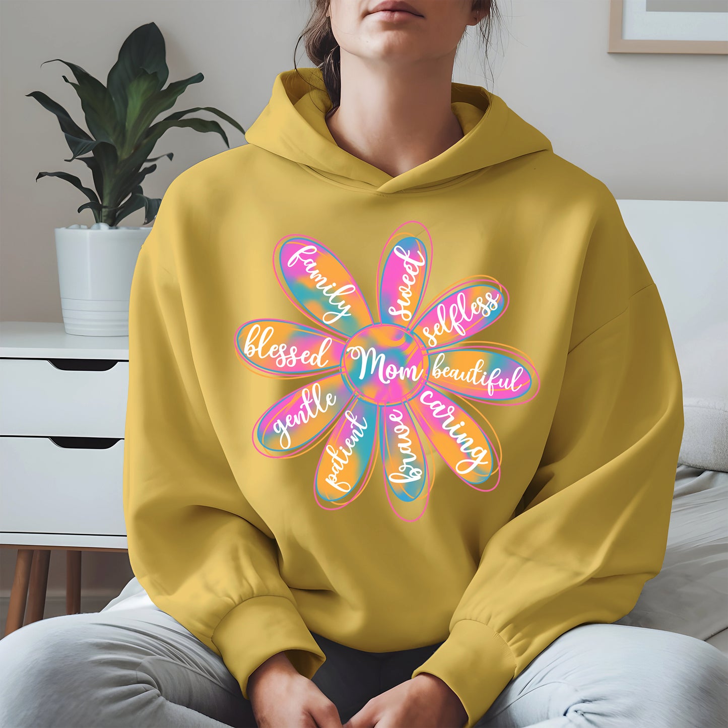 Colorful Flower Mom Shirt Hoodie Sweatshirt Gift for Mothers