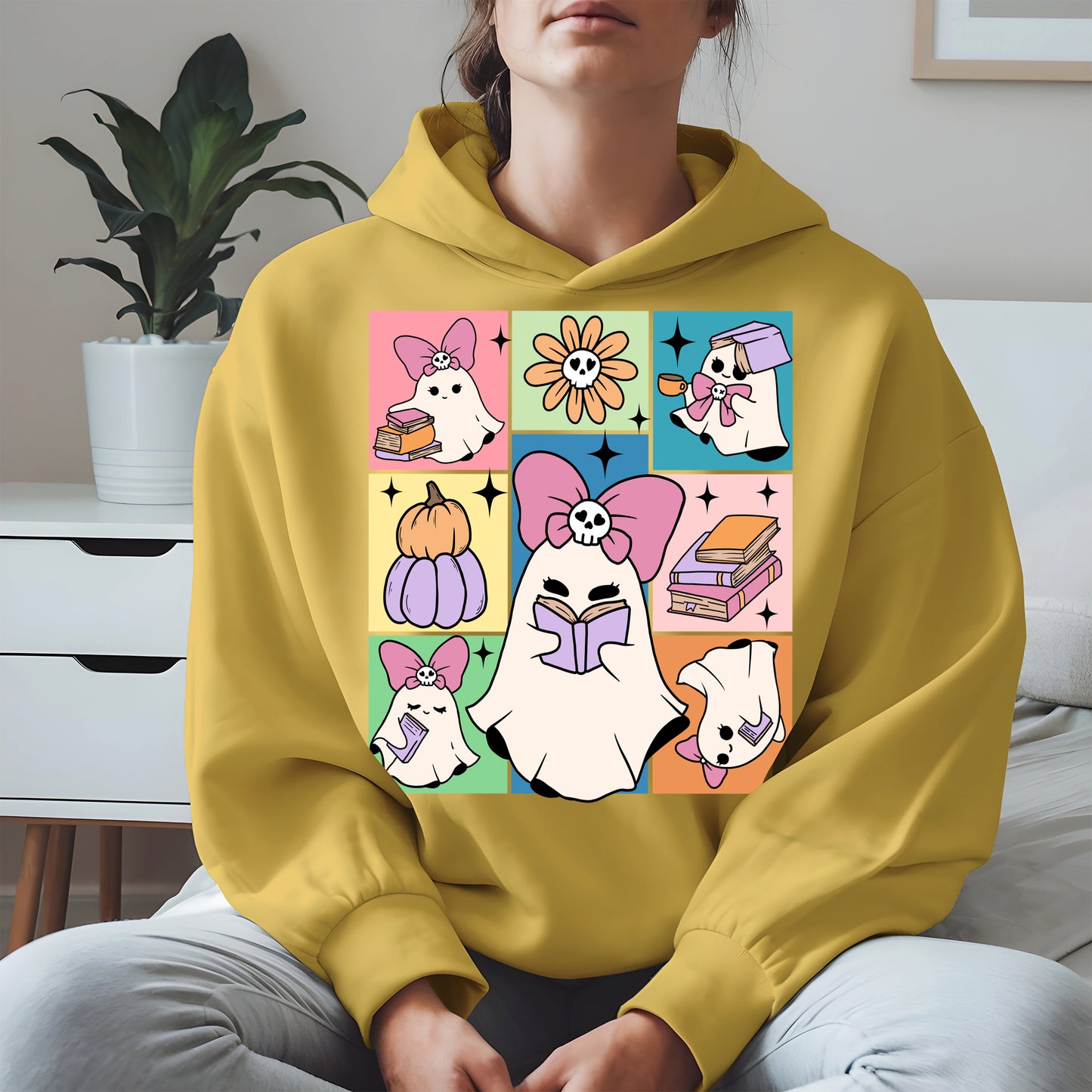 Pastel Ghost Book Lover Halloween Shirt
