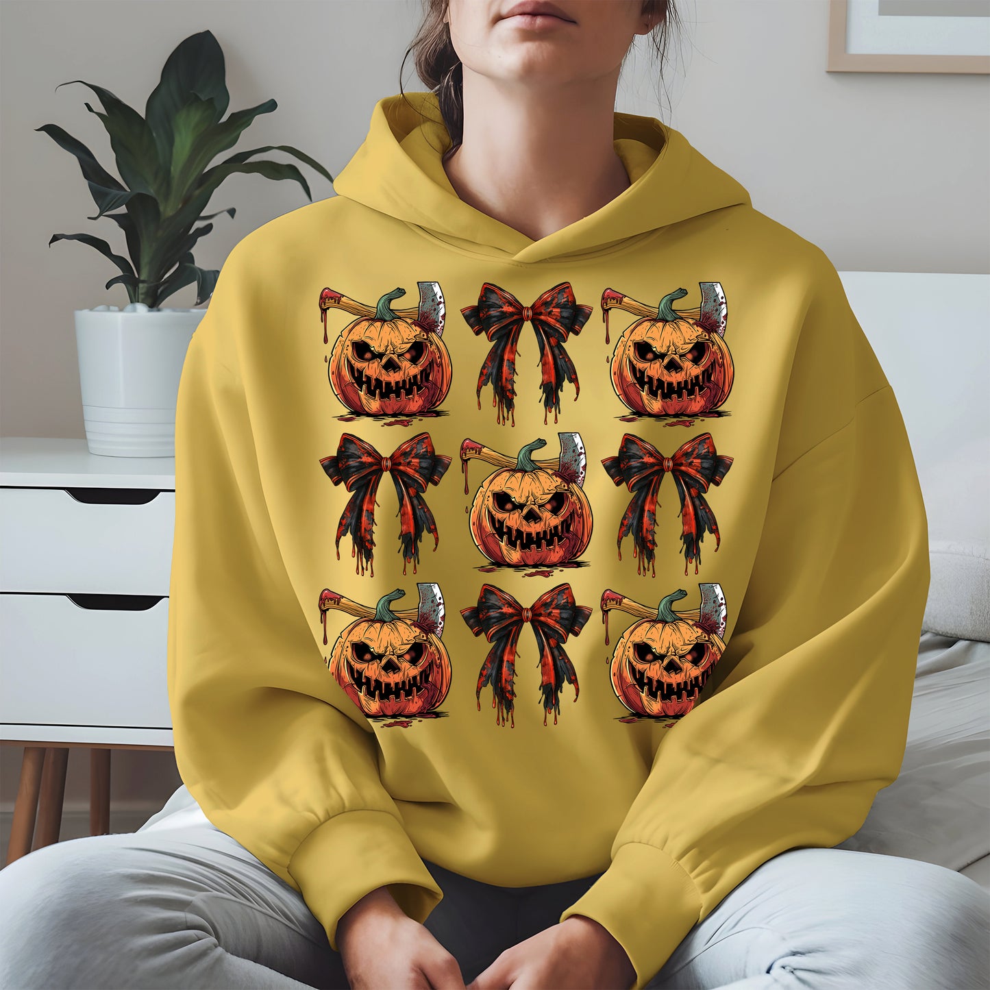 Bloody Pumpkin and Bow Halloween Shirt