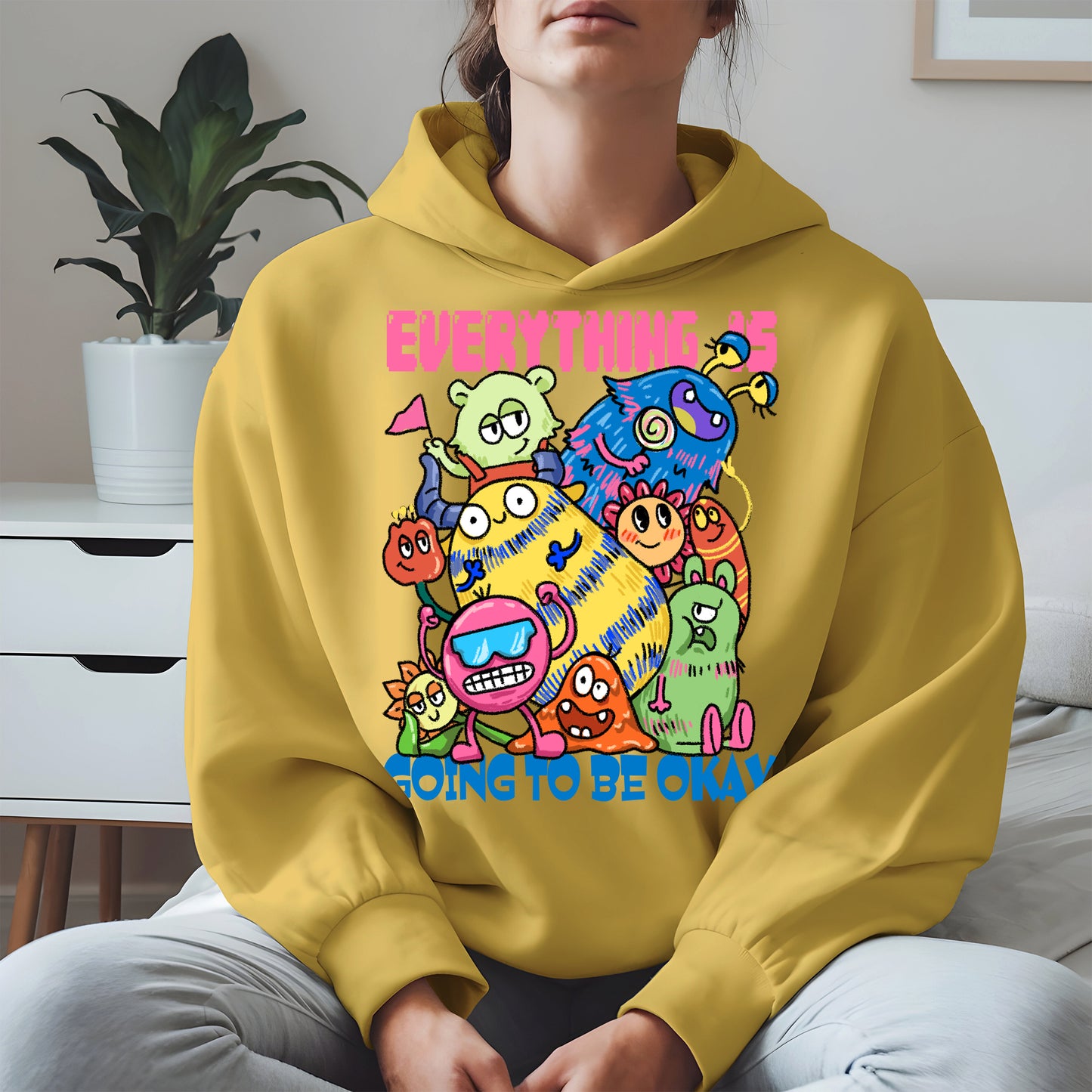 Everything Is Going to Be Okay Cute Monster Shirt
