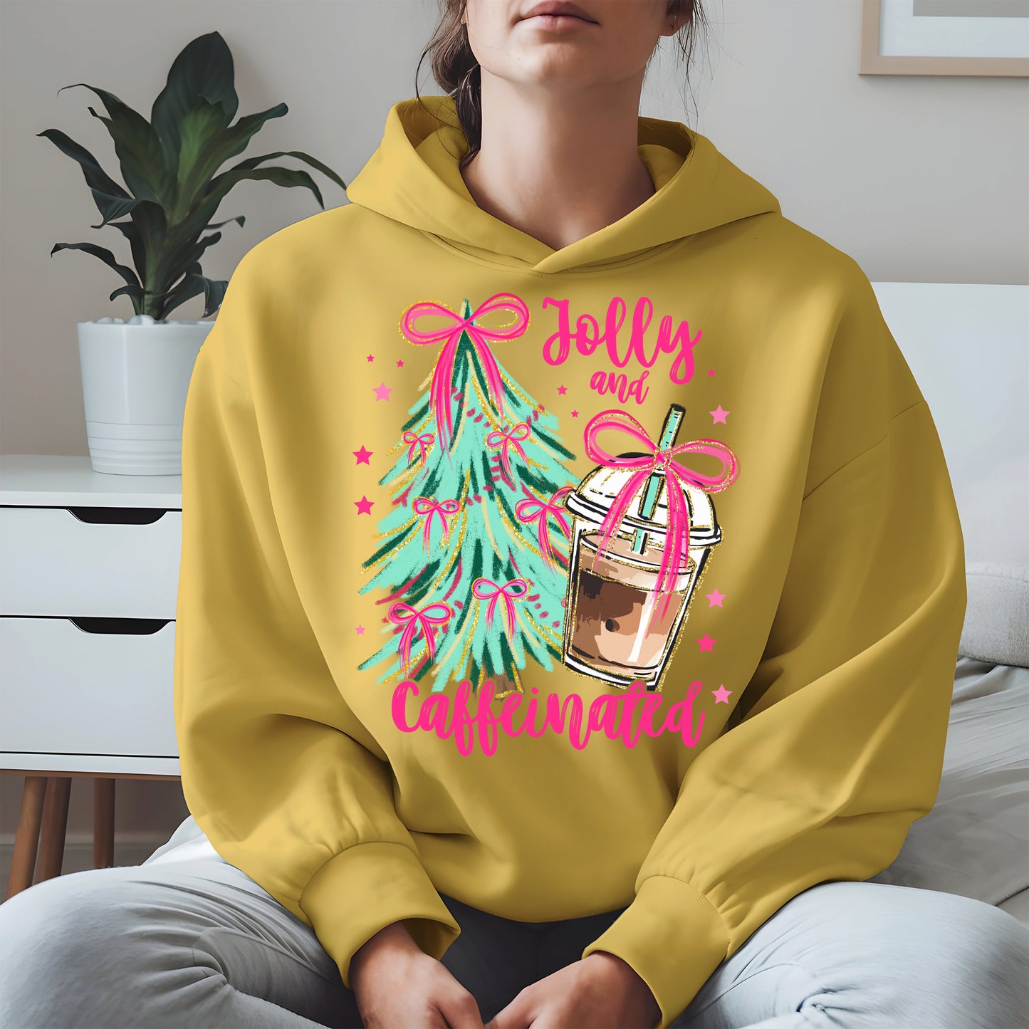 Jolly and Caffeinated Christmas Shirt