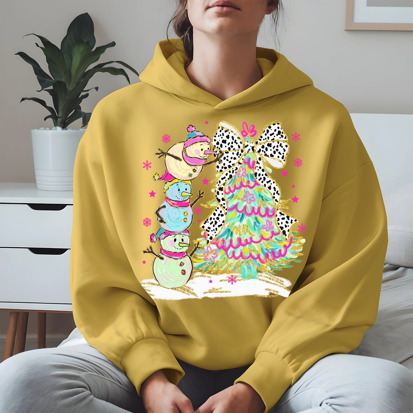 Stacked Snowmen and Christmas Tree Shirt