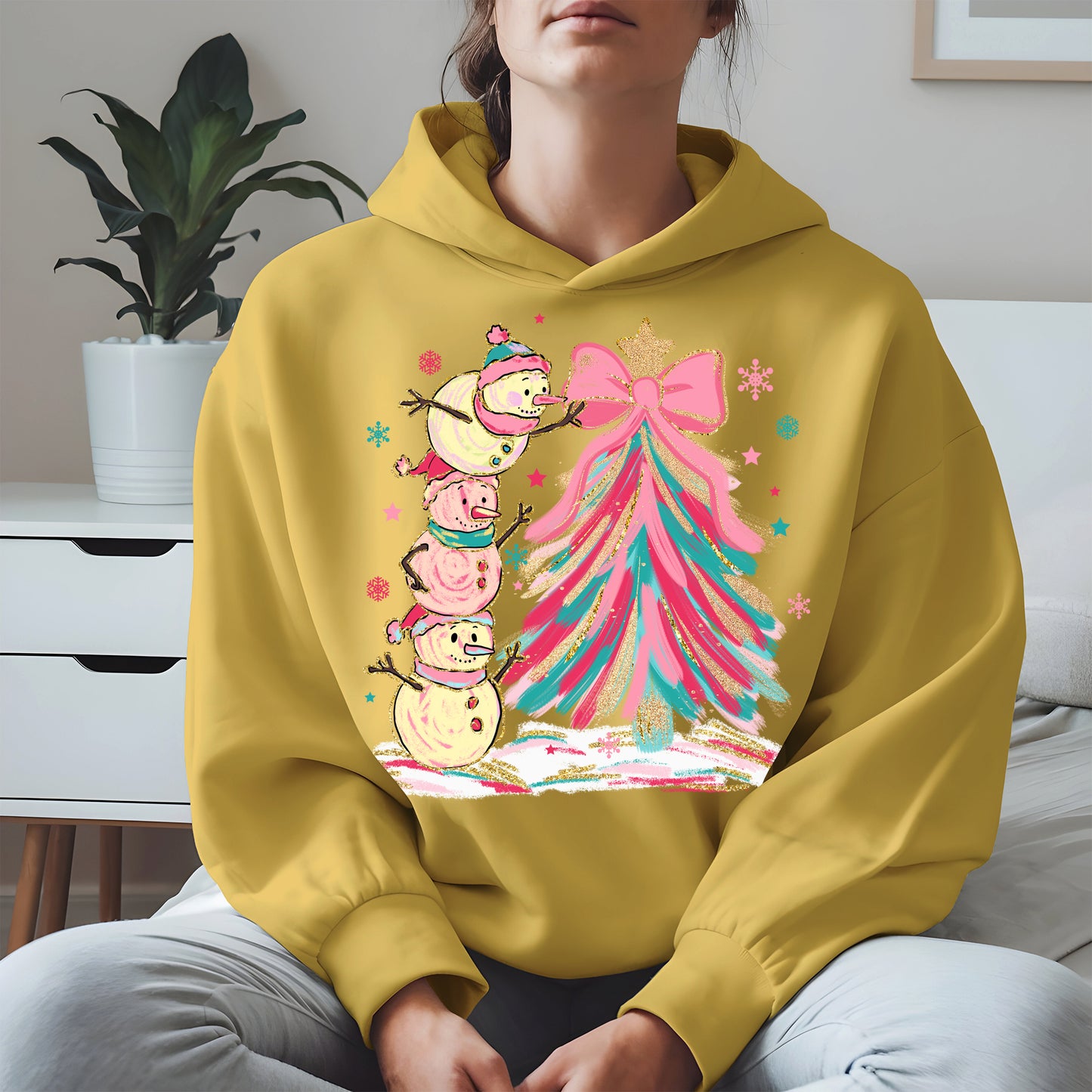 Stacked Snowmen Christmas Tree Shirt