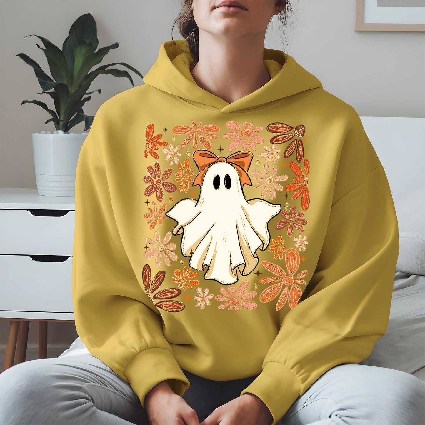 Boho floral ghost halloween shirt