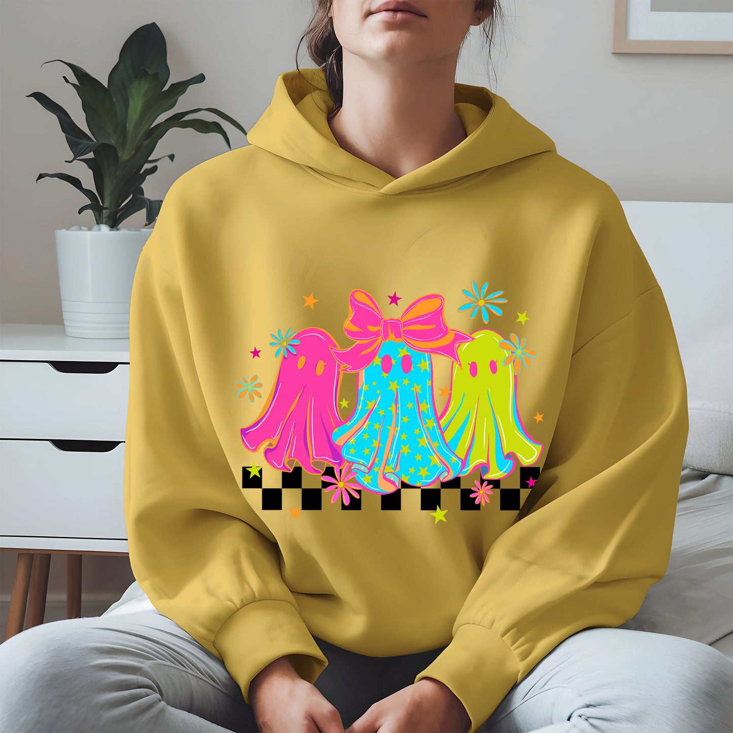 Retro Neon Cute Ghost halloween shirt