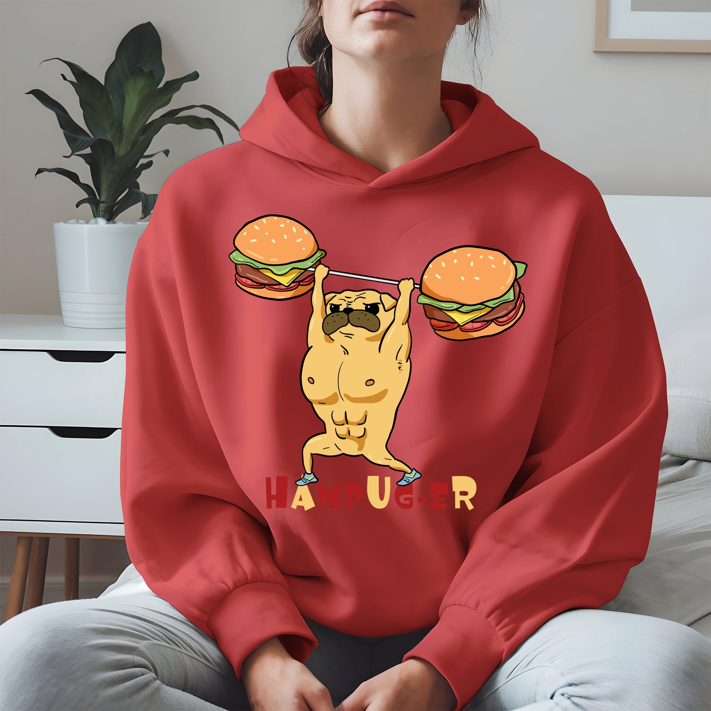 Hampug-er Funny Pug Burger Gym Shirt