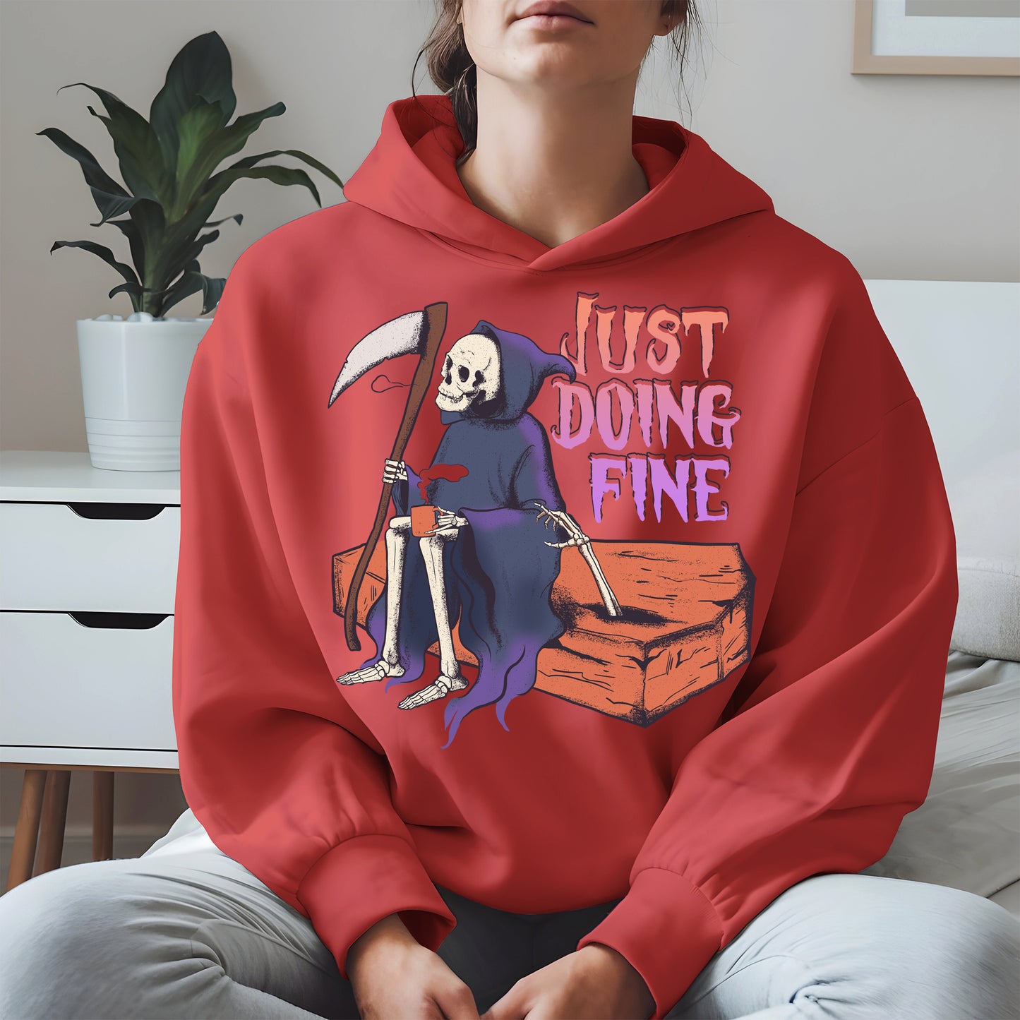Just Doing Fine Grim Reaper Shirt