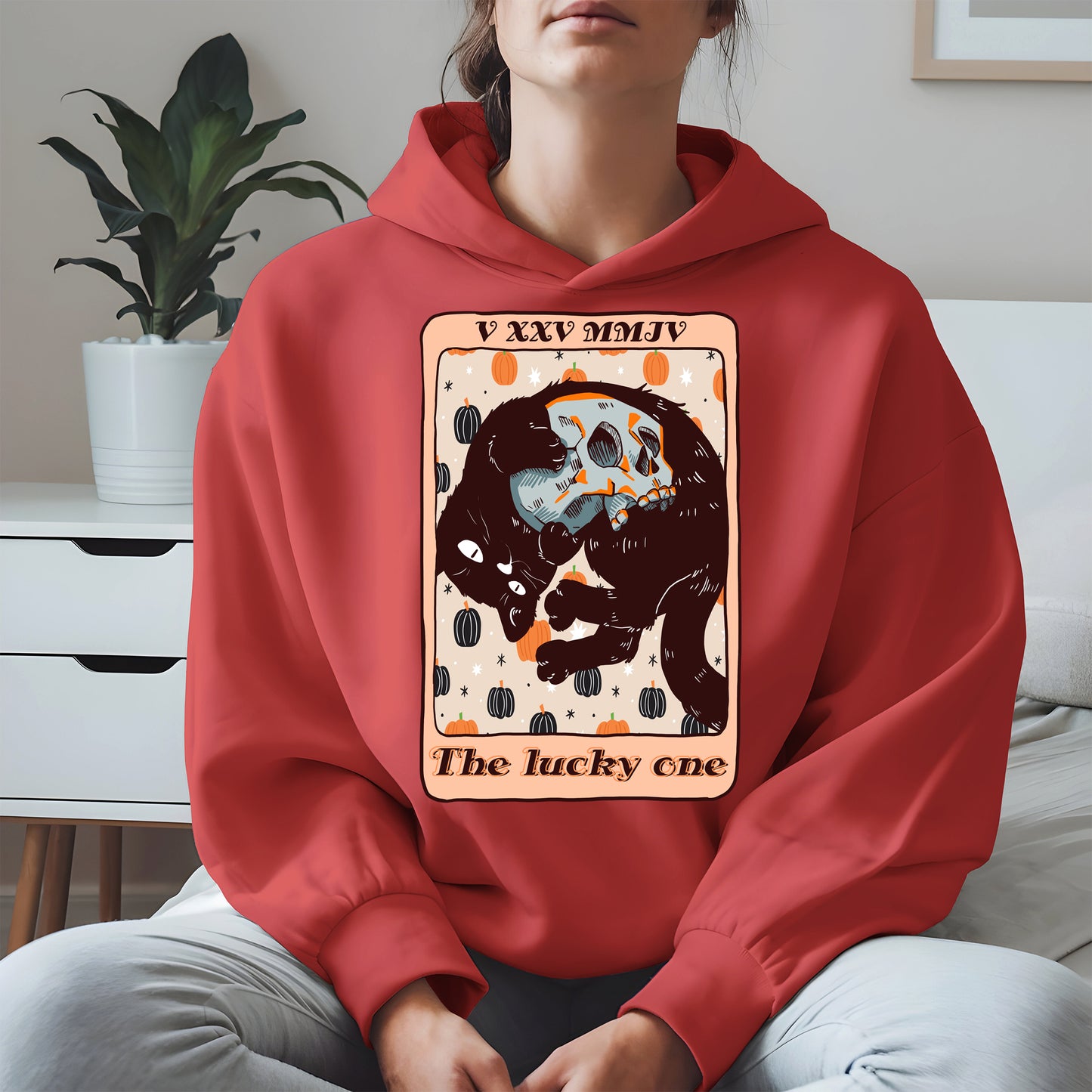 The Lucky One - Halloween Black Cat Tarot Tee