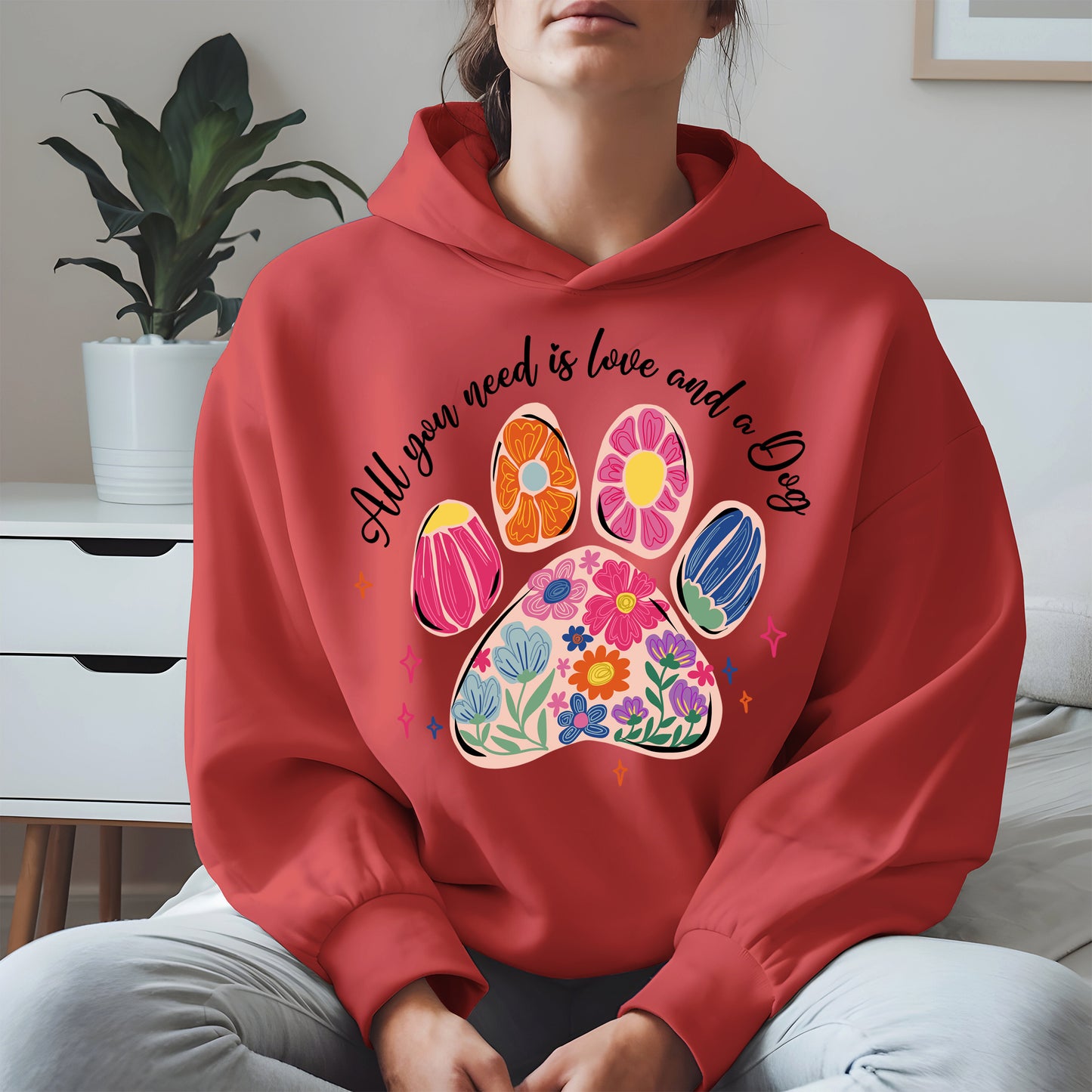 Floral Paw Print Shirt Hoodie Sweatshirt Gift for Pet Moms