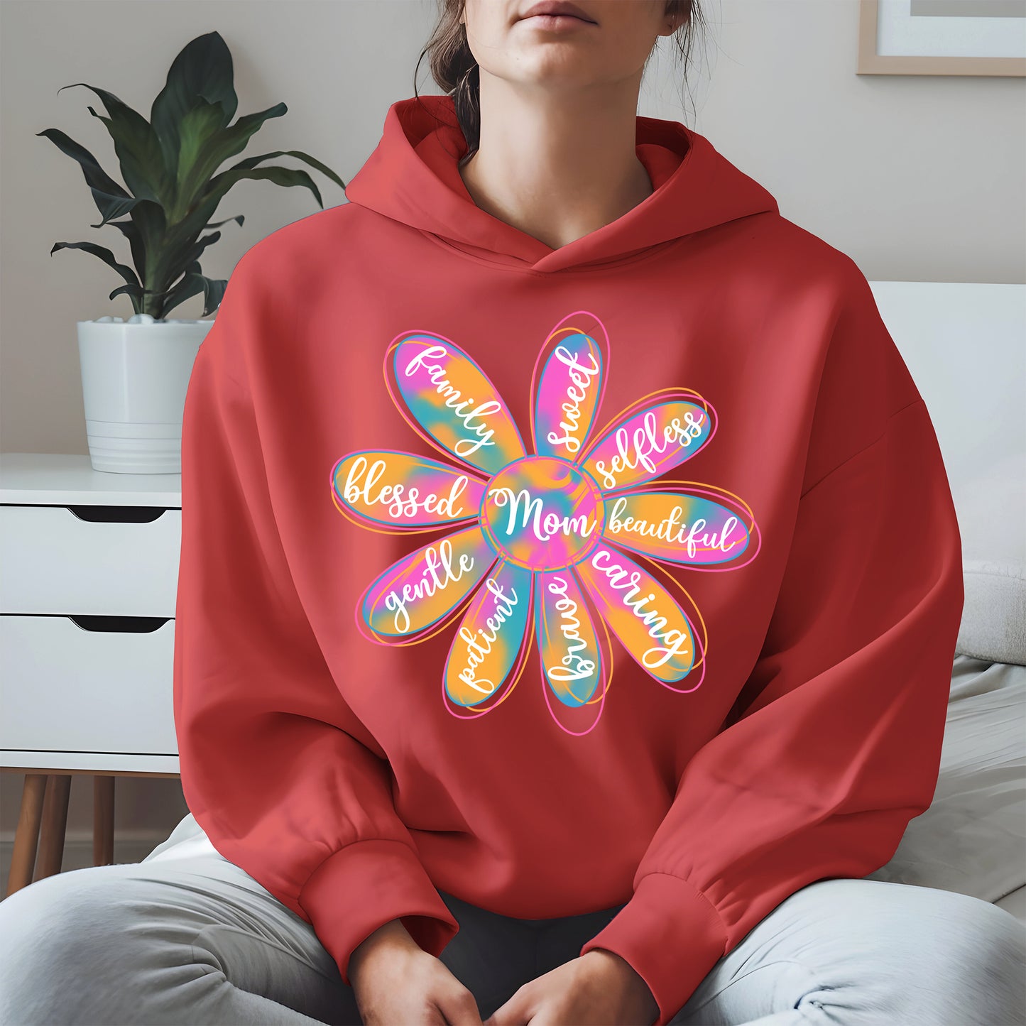 Colorful Flower Mom Shirt Hoodie Sweatshirt Gift for Mothers