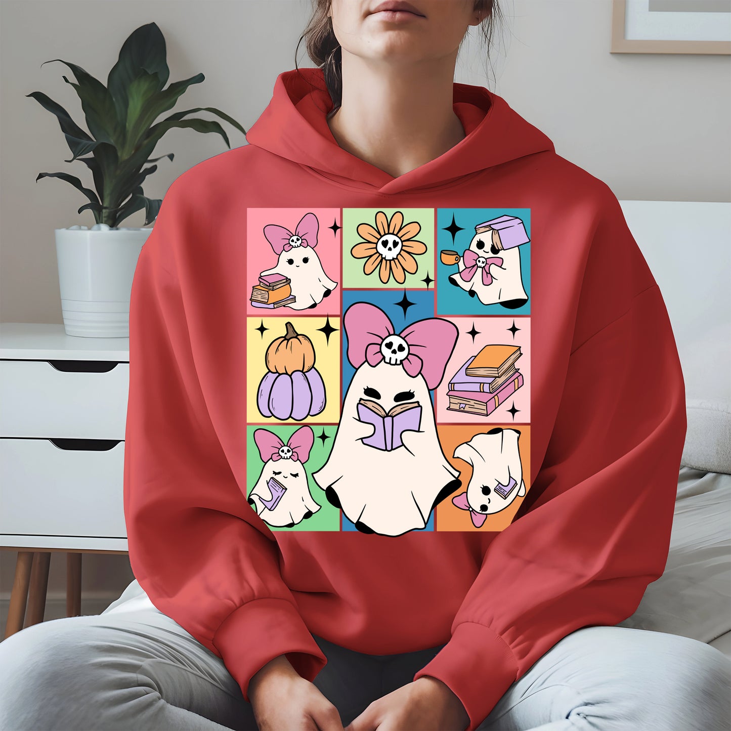 Pastel Ghost Book Lover Halloween Shirt