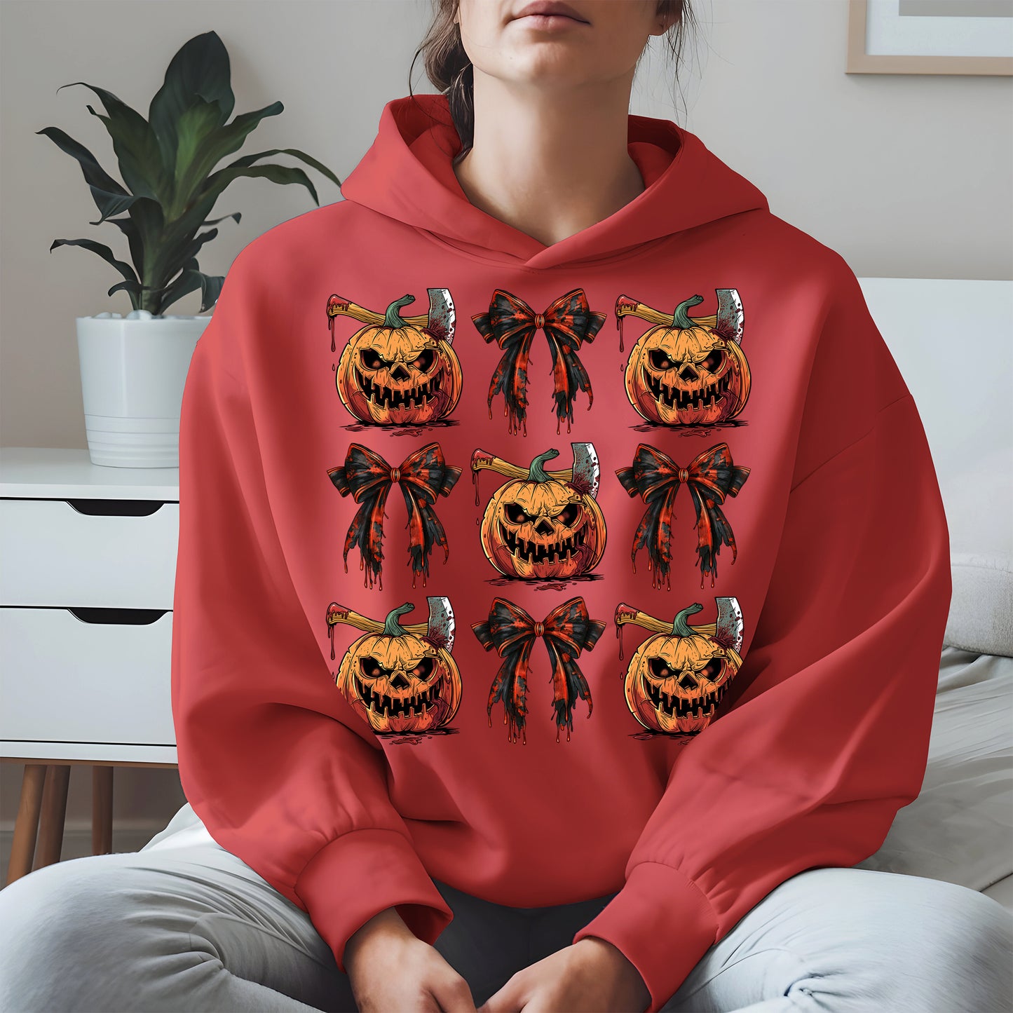 Bloody Pumpkin and Bow Halloween Shirt