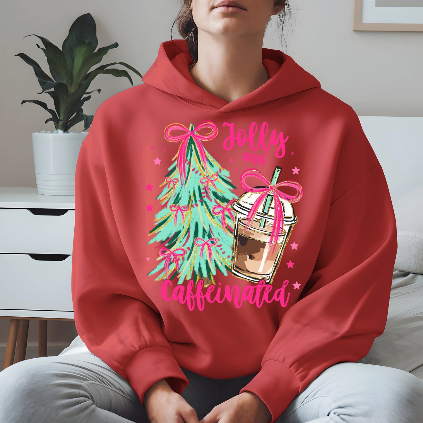 Jolly and Caffeinated Christmas Shirt