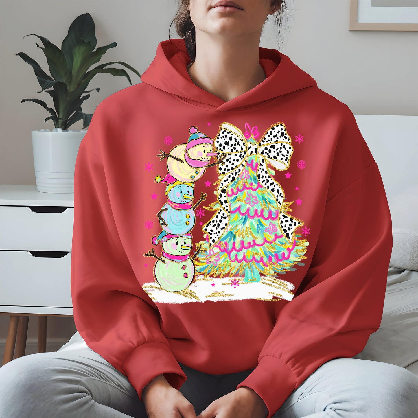 Stacked Snowmen and Christmas Tree Shirt