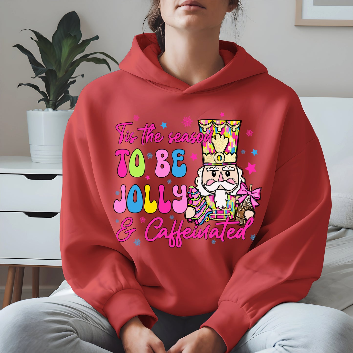 Tis the Season To Be Jolly and Caffeinated Christmas Shirt