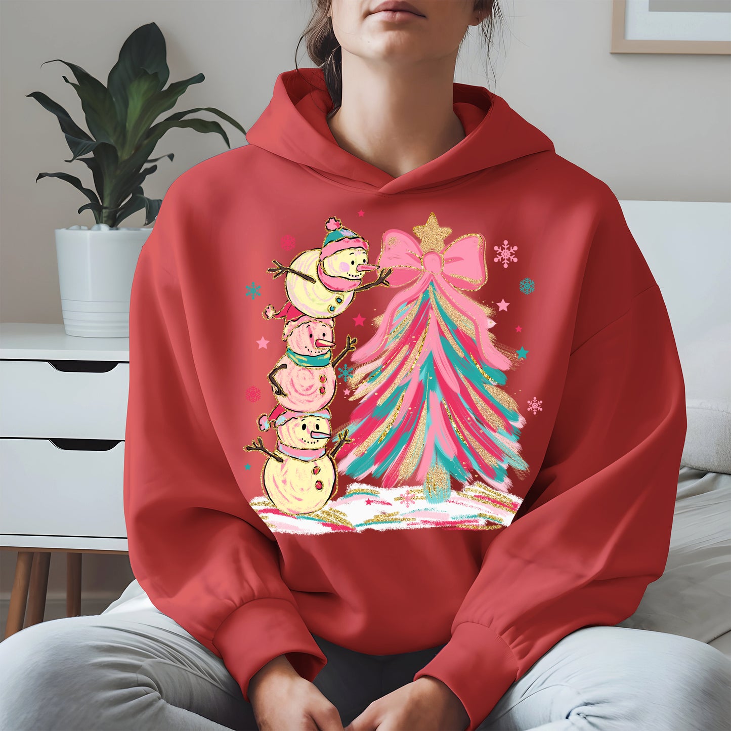 Stacked Snowmen Christmas Tree Shirt