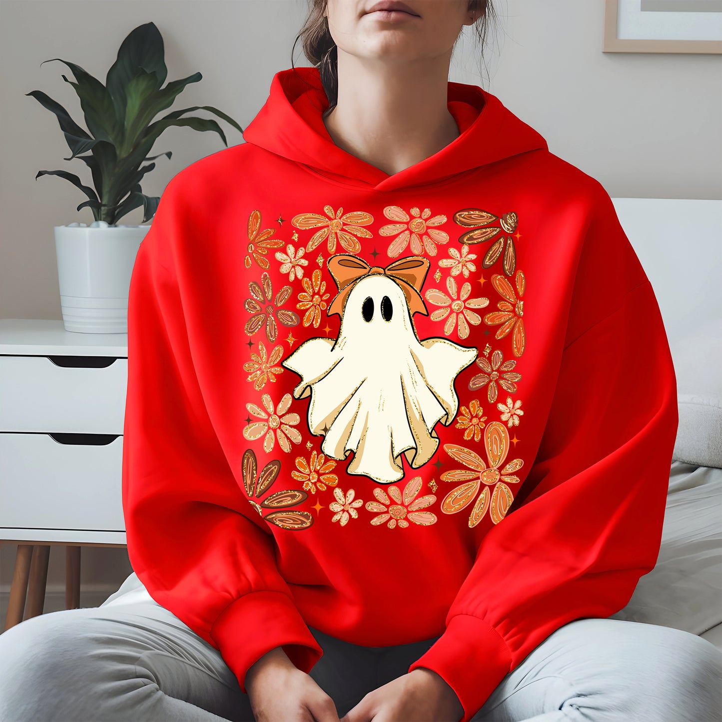 Boho floral ghost halloween shirt