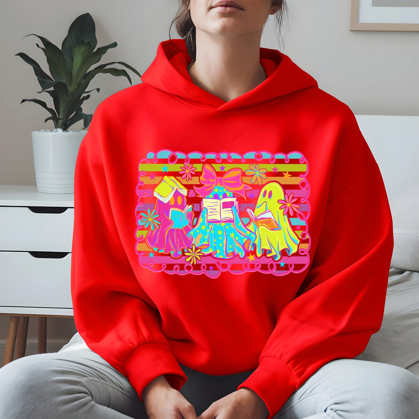 Halloween ghost book shirt and hoodle