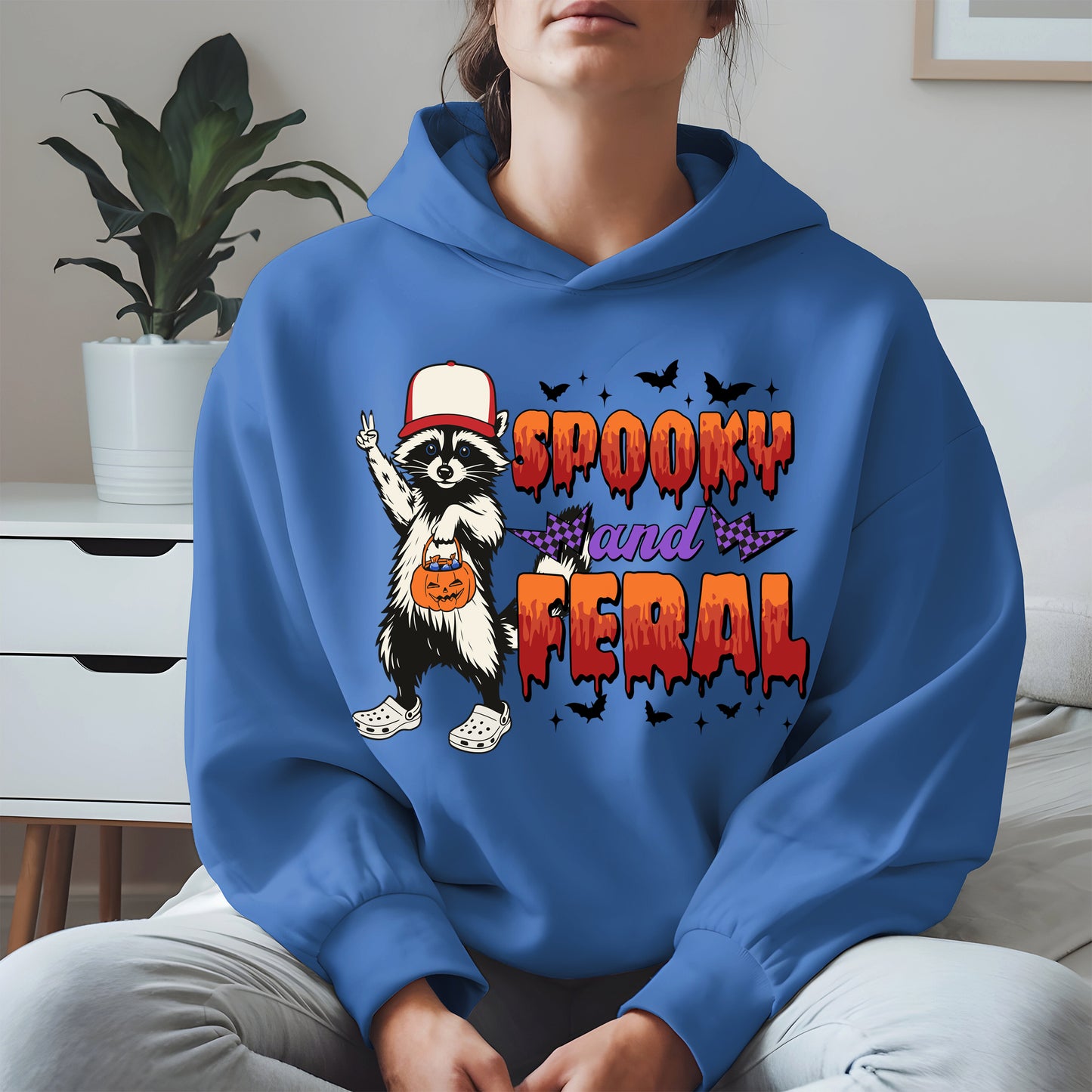 Spooky and Feral Shirt Hoodie Sweatshirt for Halloween Lovers