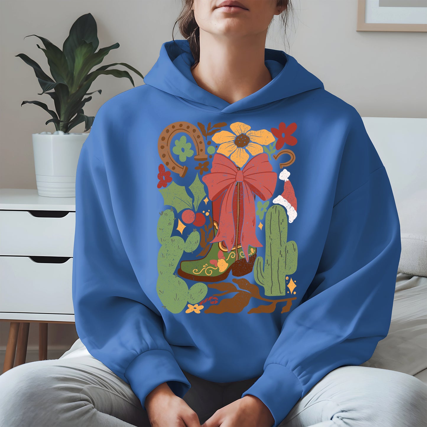 Western Christmas Cowboy Boot Shirt Hoodie