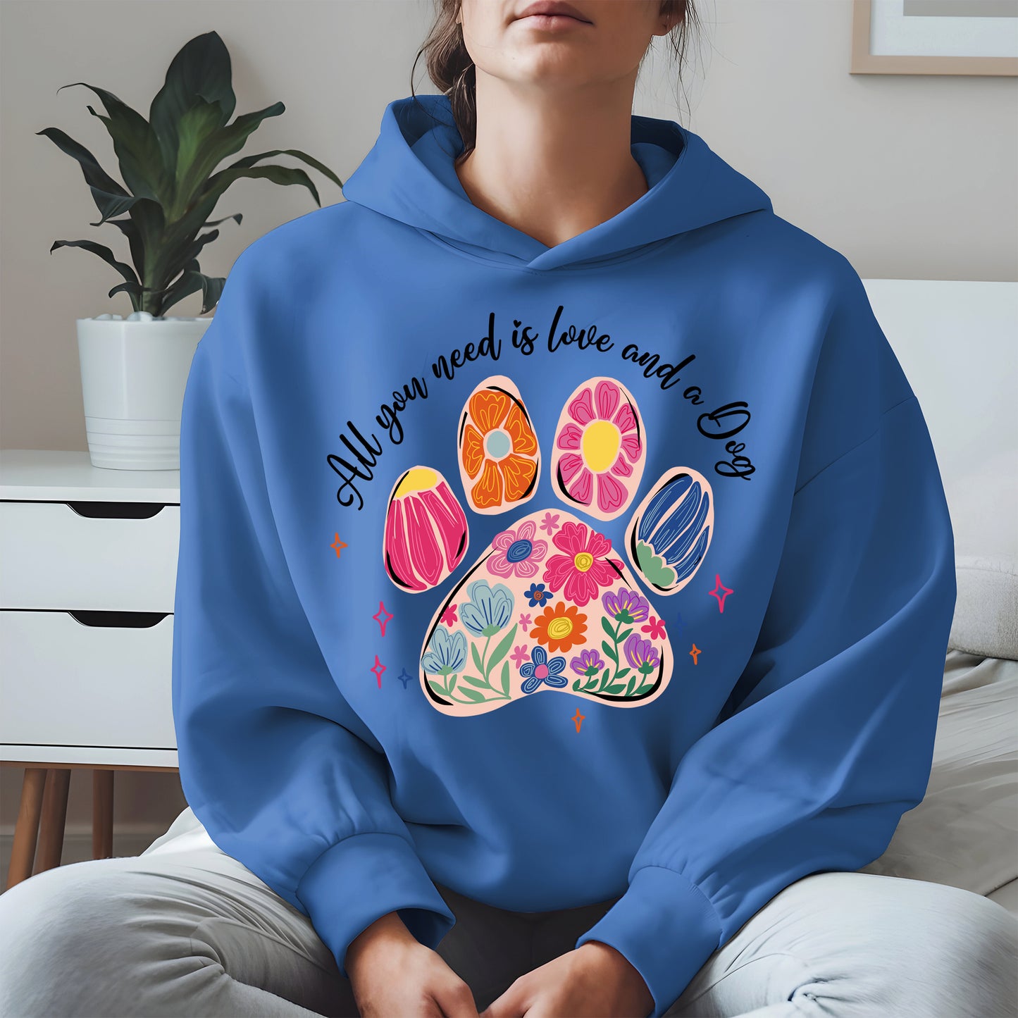 Floral Paw Print Shirt Hoodie Sweatshirt Gift for Pet Moms