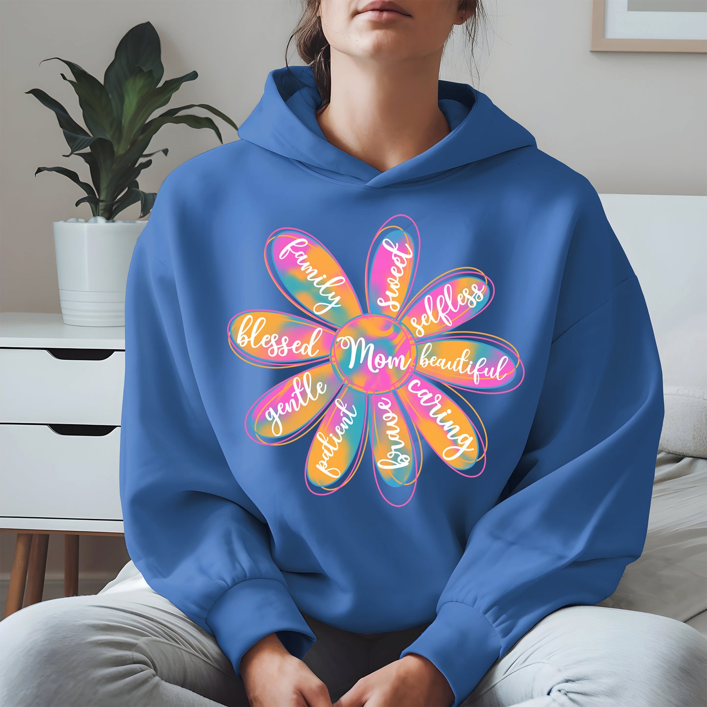 Colorful Flower Mom Shirt Hoodie Sweatshirt Gift for Mothers