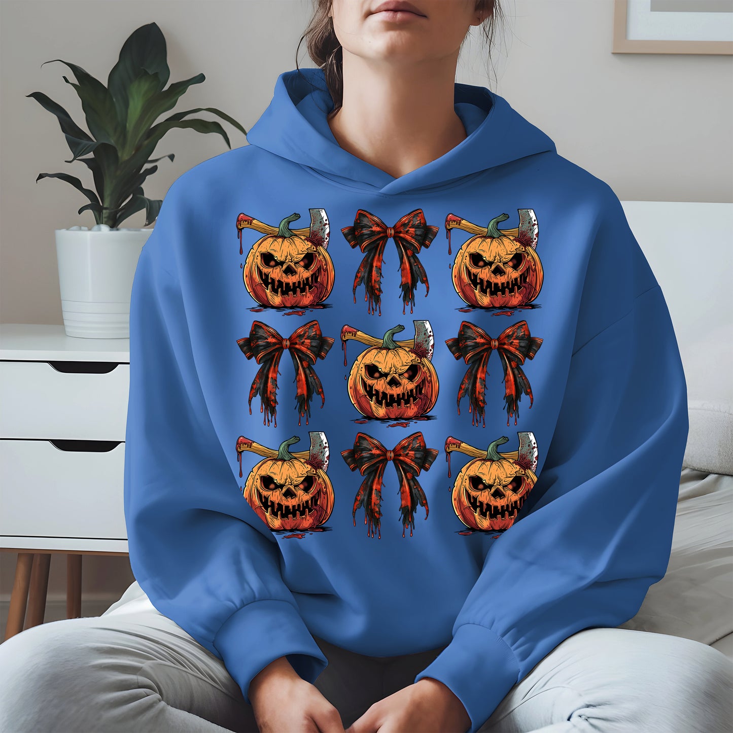 Bloody Pumpkin and Bow Halloween Shirt